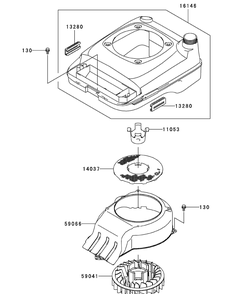 Fj180v-As08 Cooling Diagram and Parts List for 56A443TH (750-XP)(2008 & Before) Cub Cadet Lawn Mower